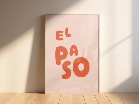 El Paso Minimalist Typography Travel Poster