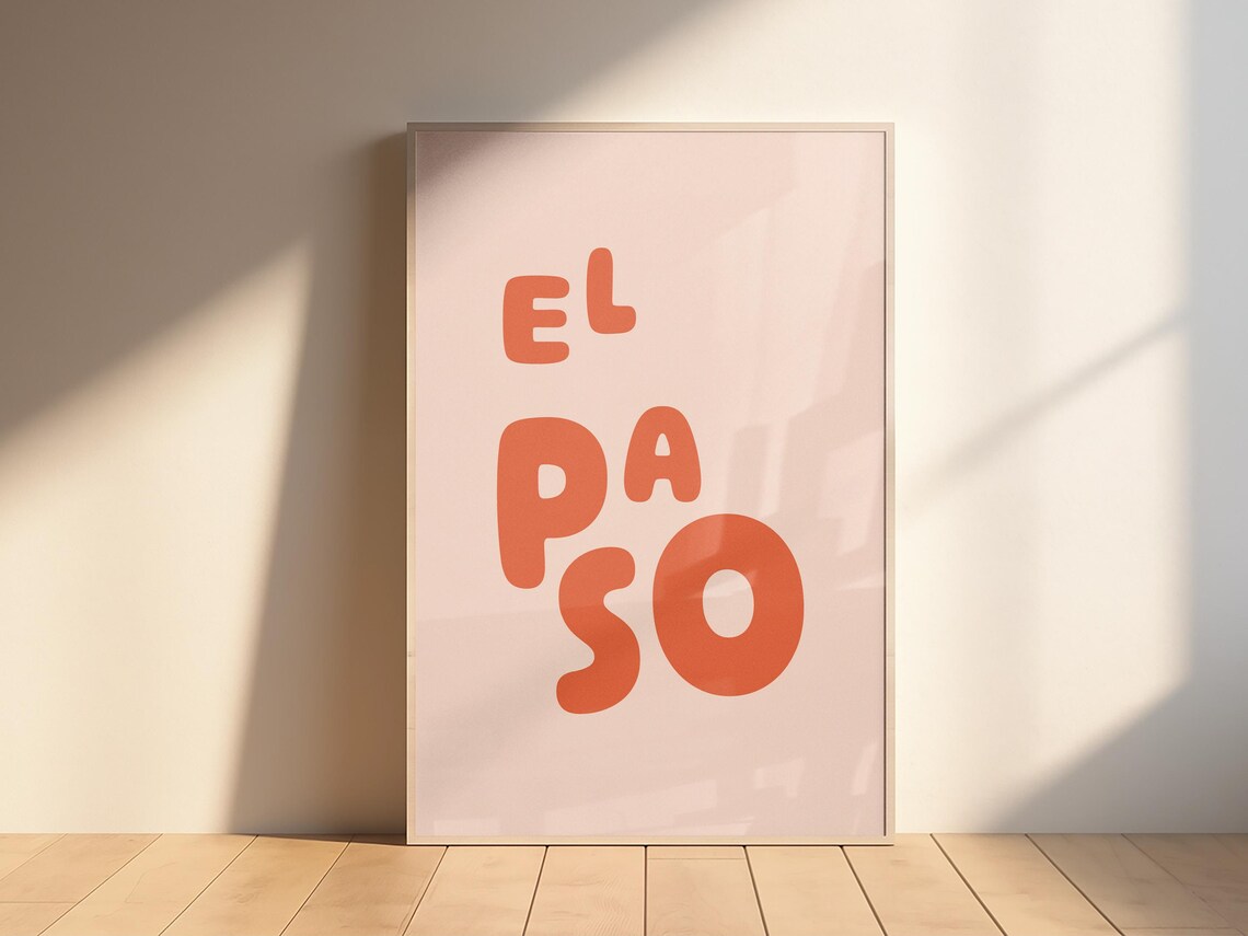 El Paso Minimalist Typography Travel Poster