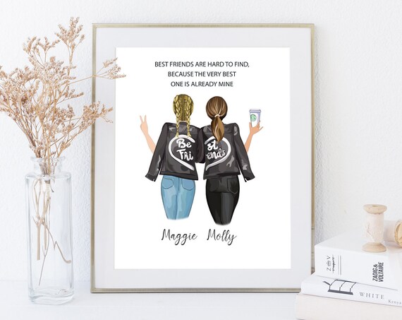 Best Friends Quote Poster for a Heartfelt Friendship Gift Keepsake