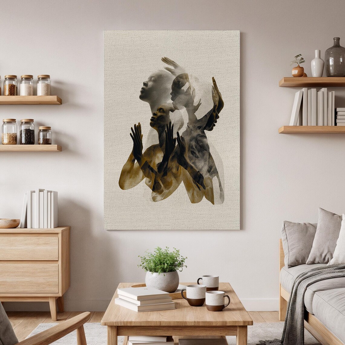 Abstract Human Silhouette, Modern Body Movement Art Print