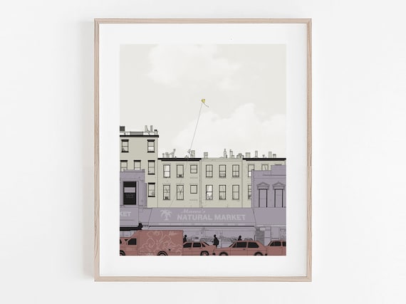 Brooklyn Market Gicle Print Modern Cityscape Wall Art