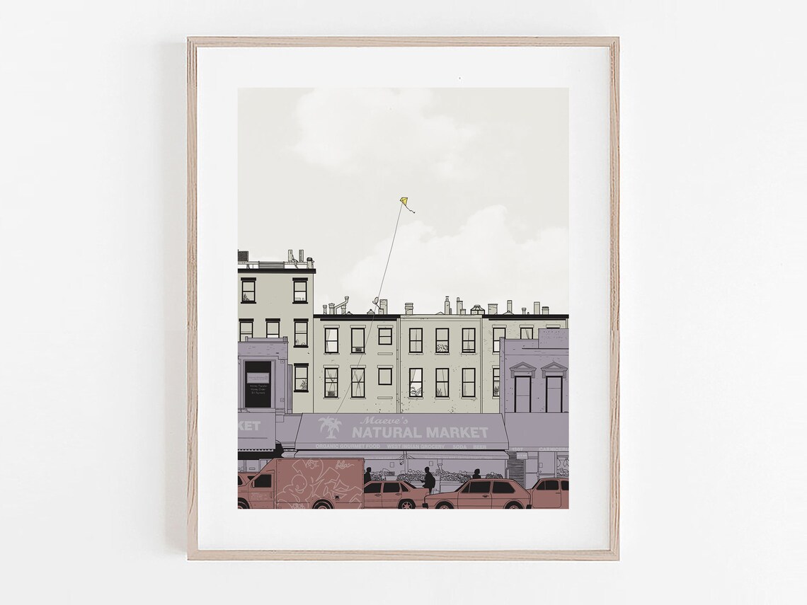 Brooklyn Market Gicle Print Modern Cityscape Wall Art
