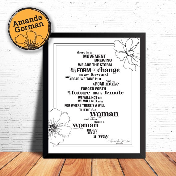 Poet Amanda Gormans There Is A Movement Building Poster Print Celebrating Women