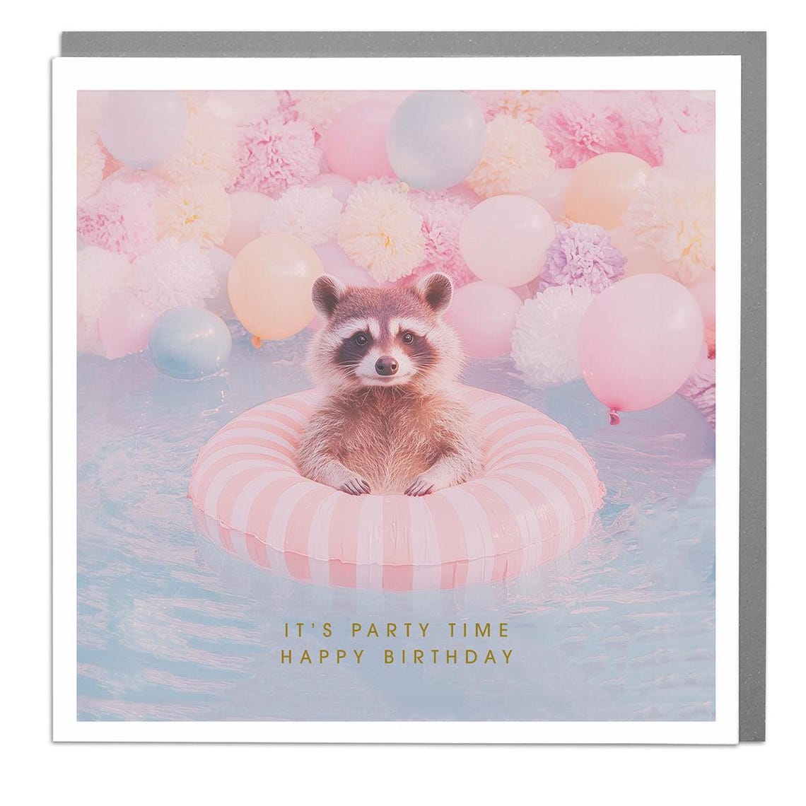 Raccoon Birthday Card by Lola Design