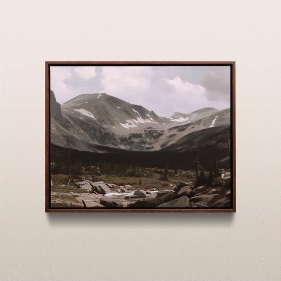 Rocky Mountain National Park Vintage Oil Painting Colorado Usa Instant 268