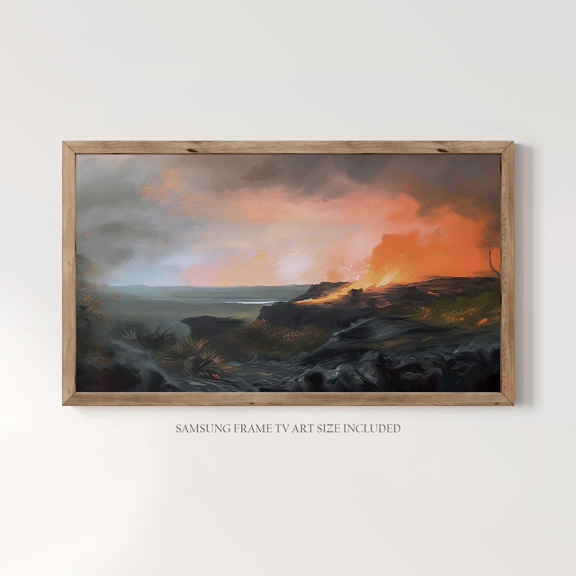 Hawaii Volcanoes National Park Vintage Oil Painting Hawaii Usa Instant 247 - Image 3