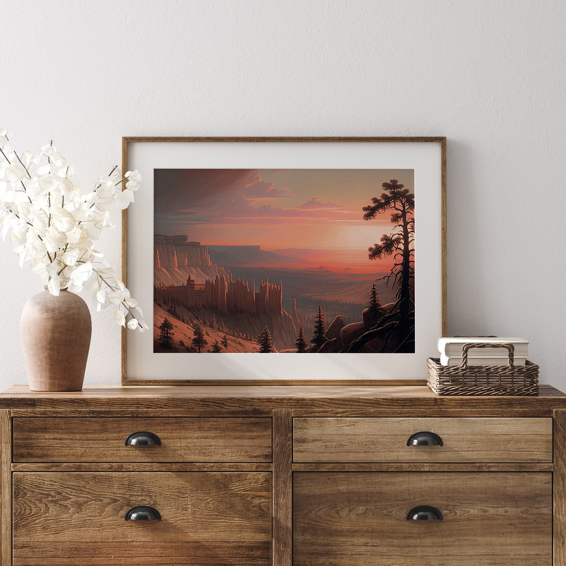 Bryce Canyon Sunrise Vintage Oil Painting Art Print - Image 2