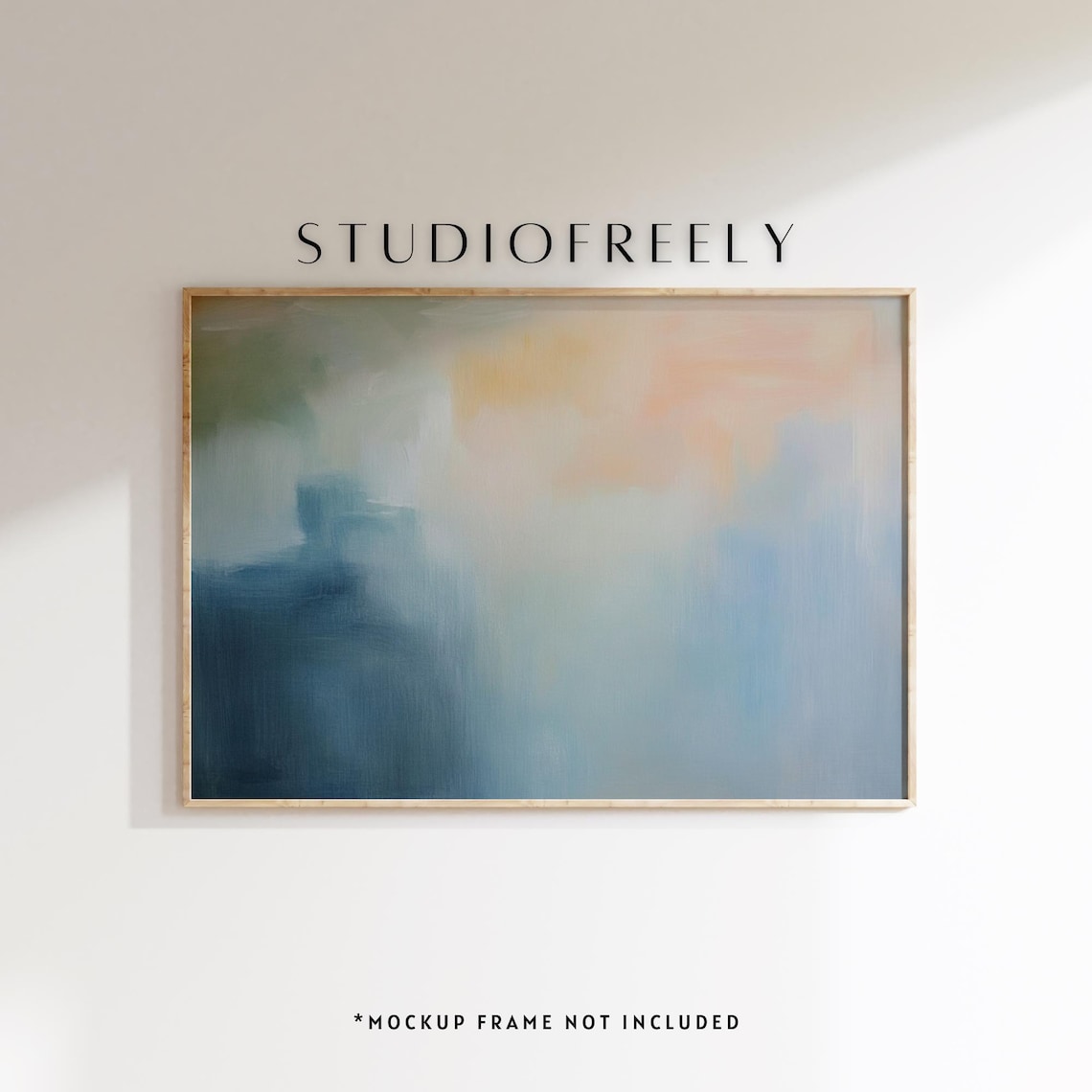Soothing Blue Peach Abstract Gradient Modern Calm Home Poster
