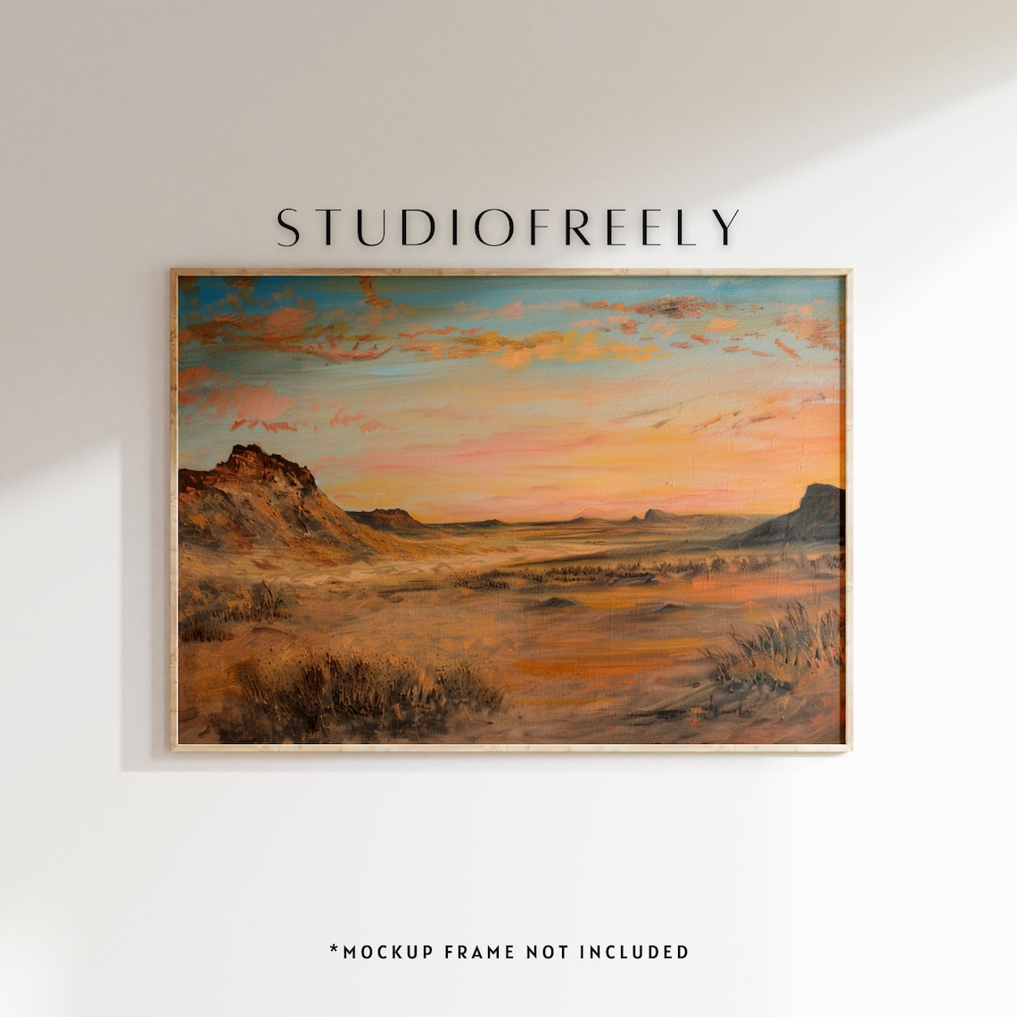 West Texas Desert Sunset, Southwest Landscape Art Print
