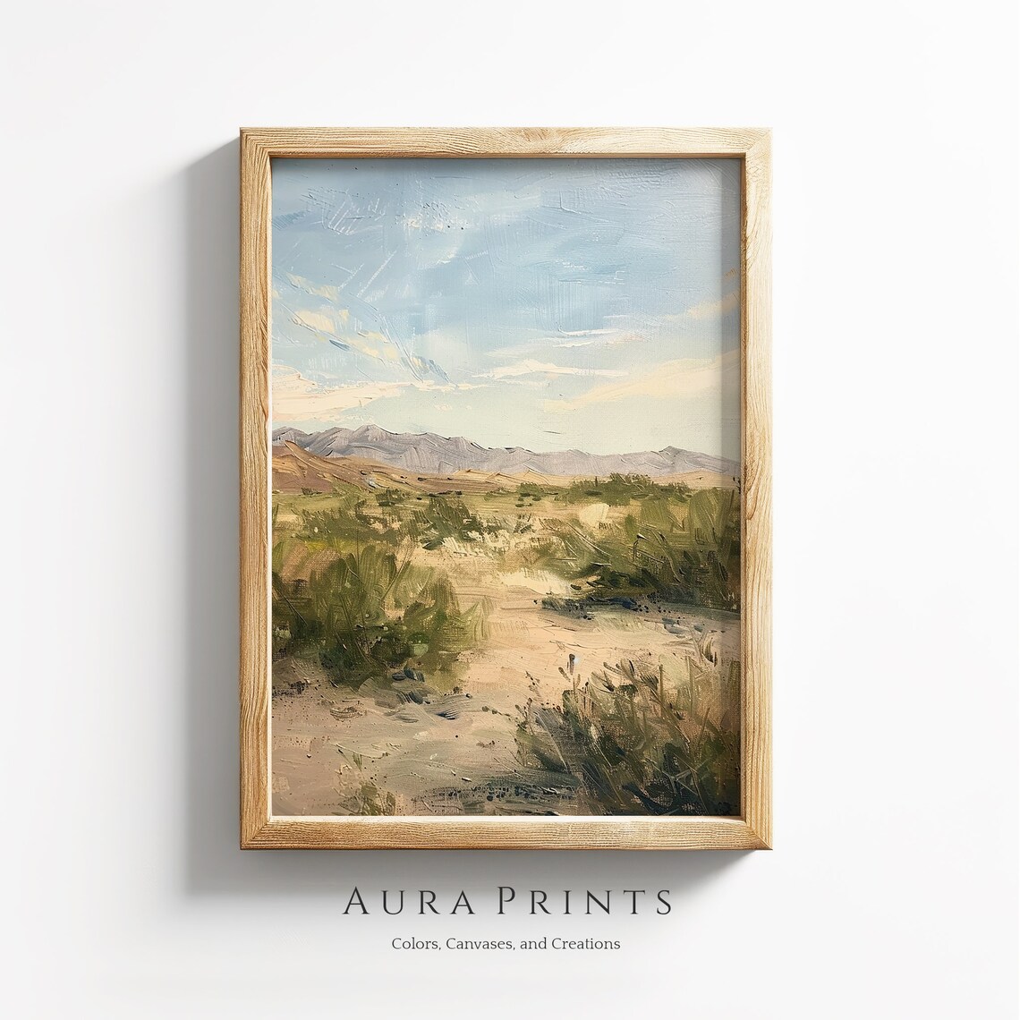 Rustic Desert Vista Oil Painting Vintage Western Landscape Poster