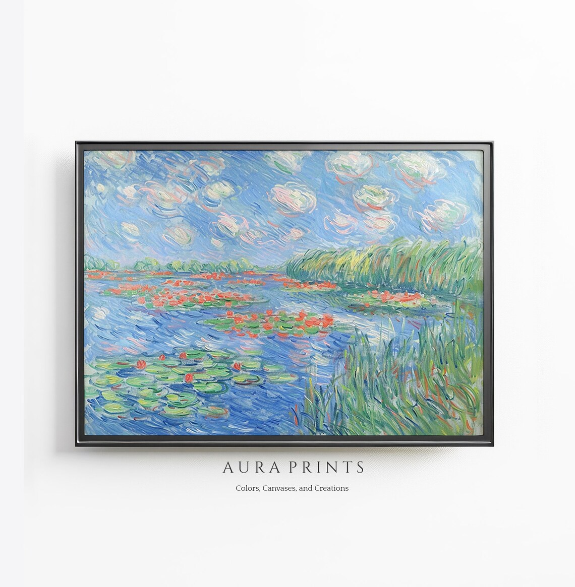 Water Lilies Impressionist Garden Pond Oil Painting Art Poster