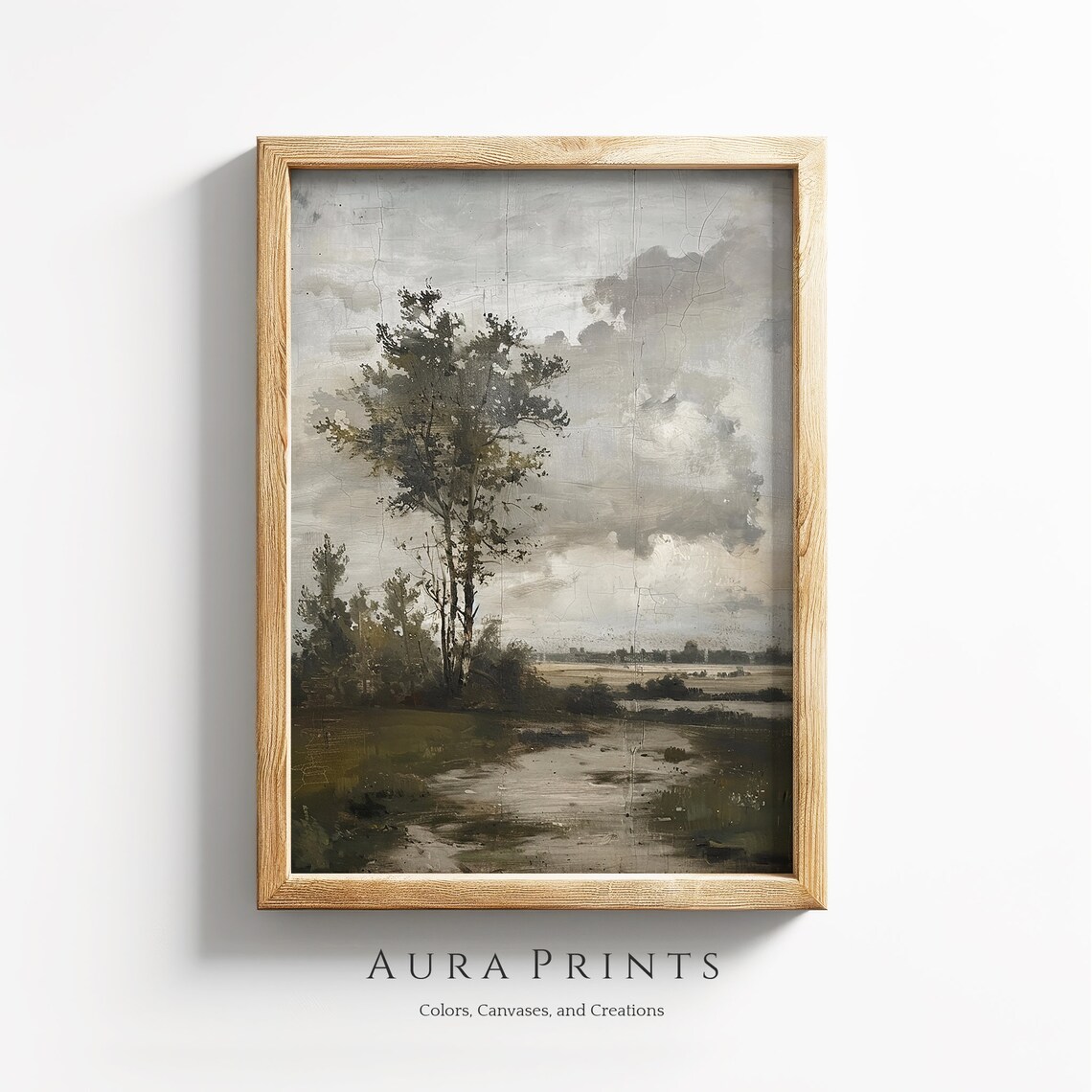 Peaceful Countryside Vista Vintage Farmhouse Art Print
