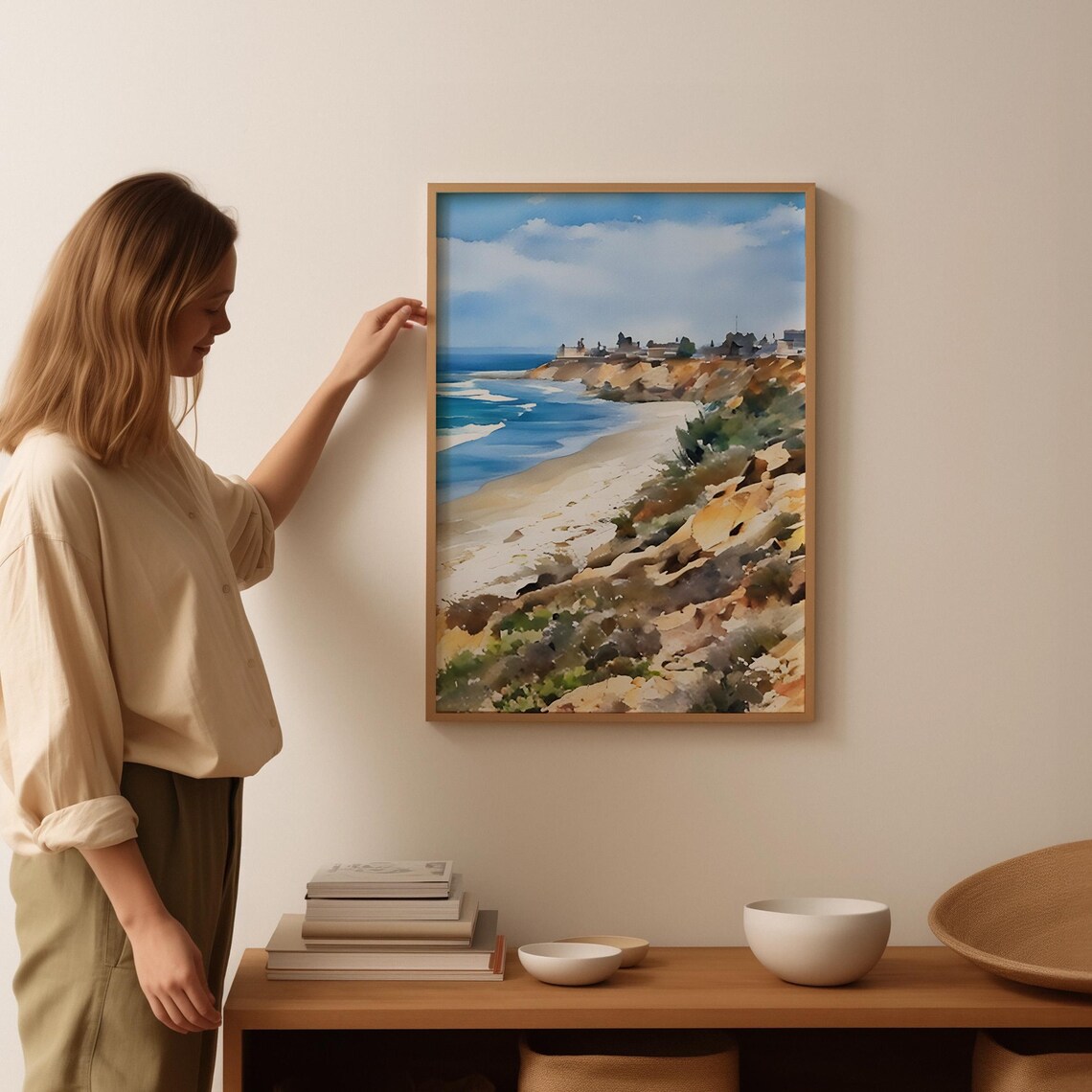 Carlsbad Watercolor Painting Carlsbad Art Print Carlsbad Wall Art Travel Poster Travel Gift Art Print Unique Home Decor - Image 3