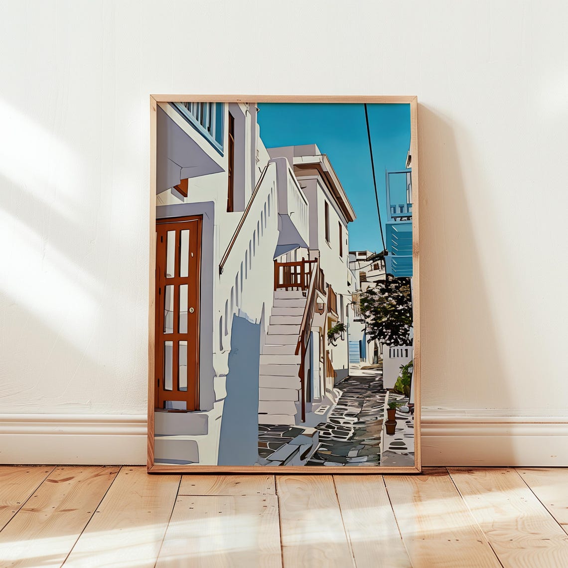 Mykonos Art Print Mykonos Wall Art Watercolor Art Painting Mykonos Gift Mykonos Poster Travel Poster Print Mykonos Artwork