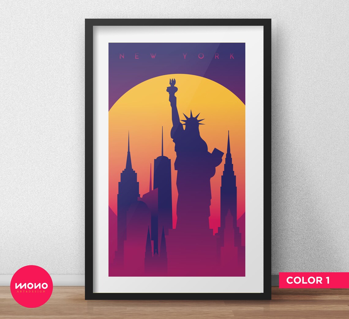 New York City Illustration, Travel Poster