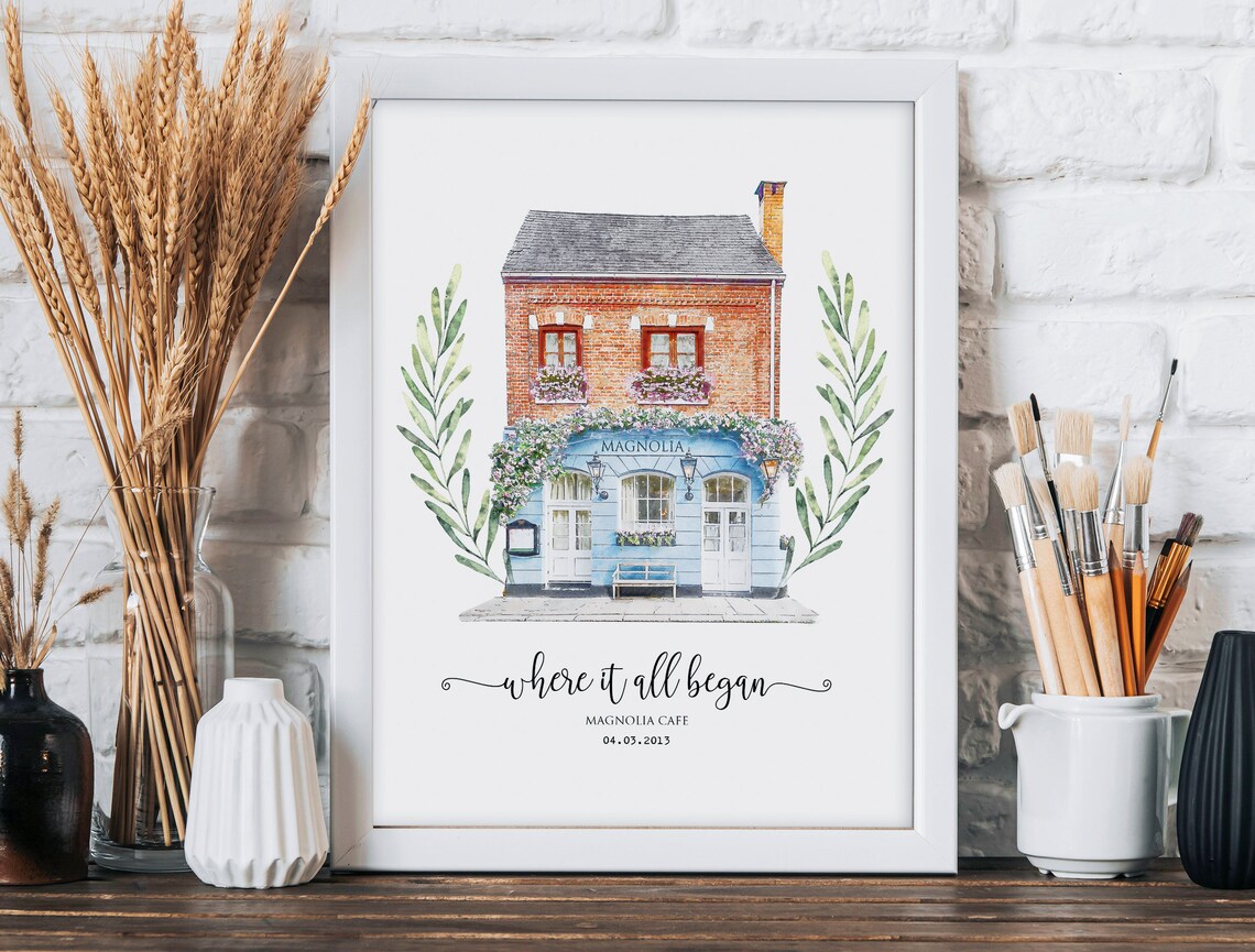 Where It All Began Anniversary Gift Portrait