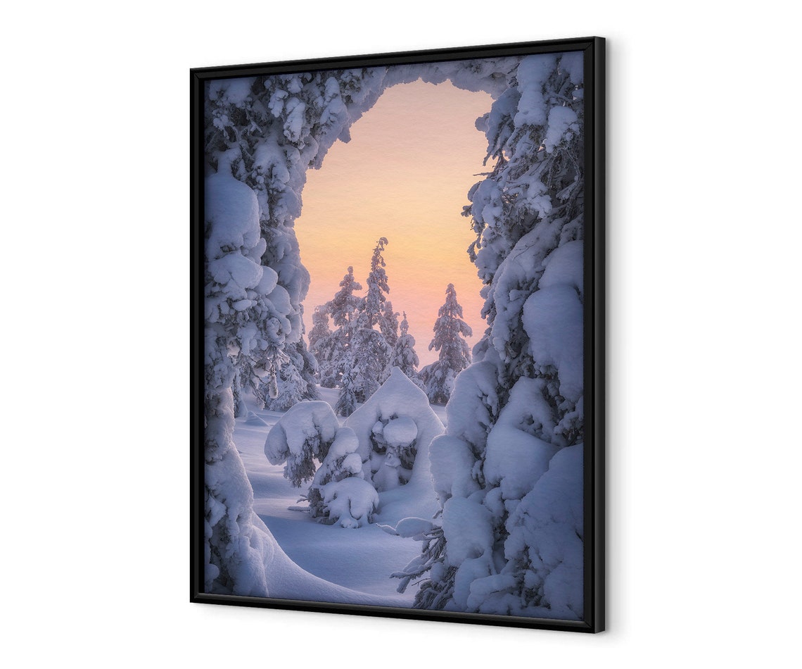 Winter In Lapland Premium Wall Picture With Wooden Frame Winter Landscape Wall Art Living Room Decoration Art Print Poster Fine Art Photography - Image 4