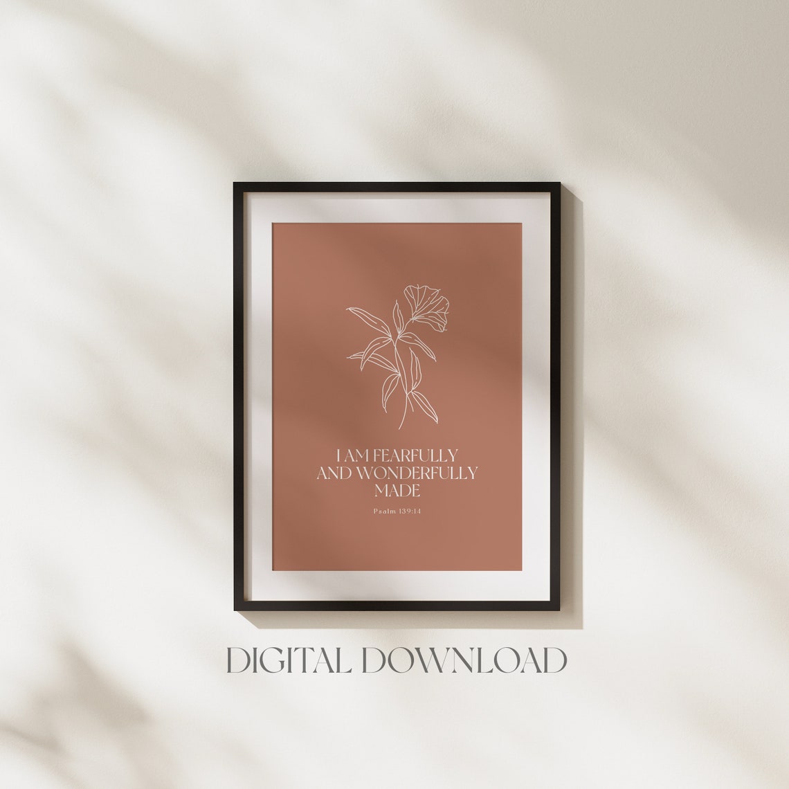 Fearfully and Wonderfully Made Psalm 139 Warm Terracotta Print - Image 6