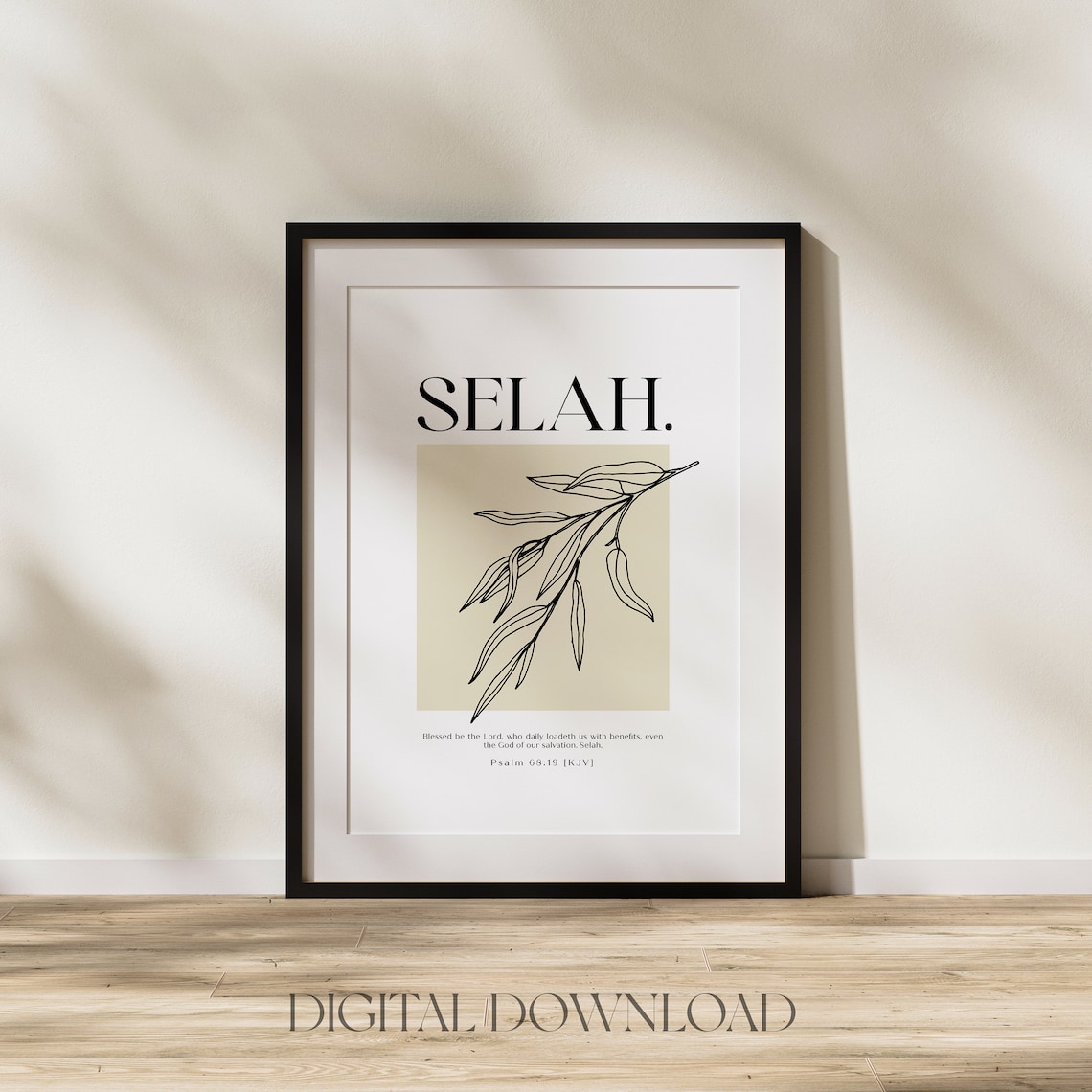 Selah Hebrew Definition Bible Verse Art Print - Image 2