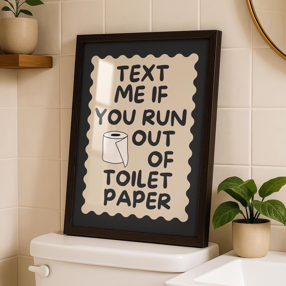 Funny Toilet Paper Cute Bathroom Decor Poster Print