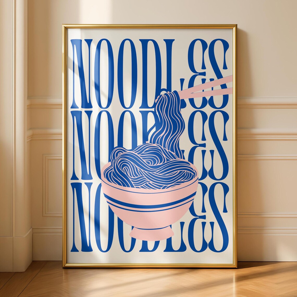 Noodles Kitchen Art Print, Colourful Food Poster