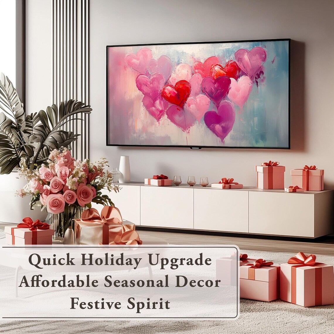 Valentines Day Heart Frame TV Art, Vintage Gift - Image 6