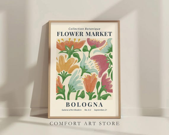 Flower Market Print Gallery Wall Art Botanical Print Floral Art Museum Exhibition Poster Flower Market Art Abstract Spring Flowers