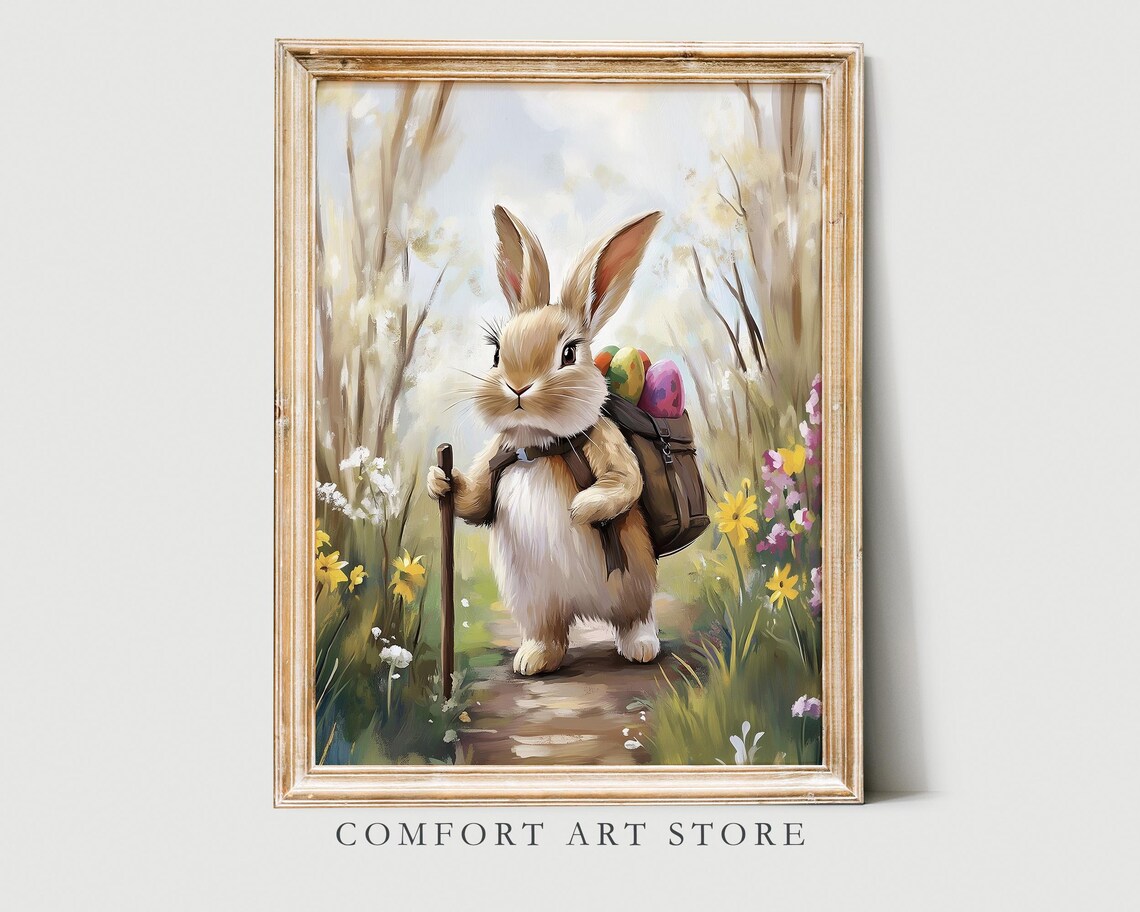 Easter Bunny Traveler Rabbit, Vintage Spring Decor