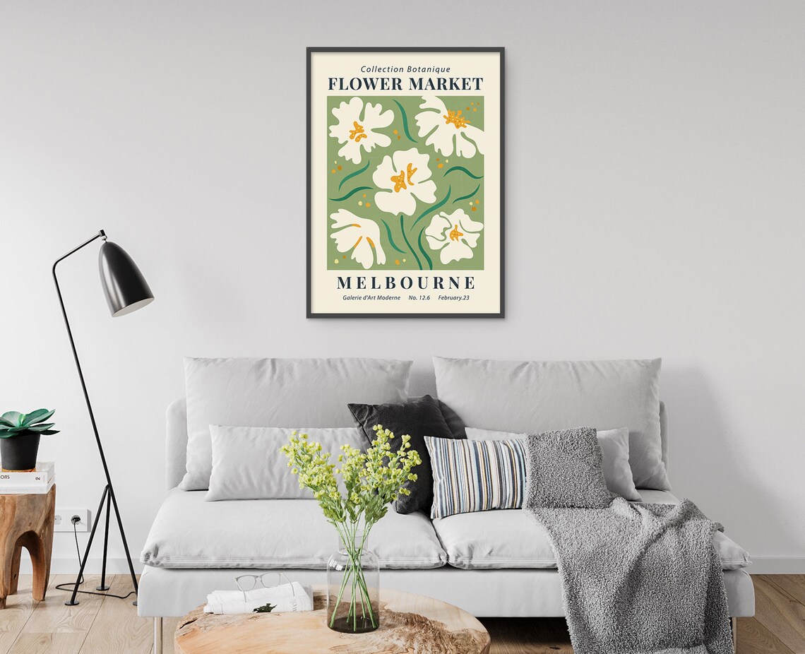 Melbourne Flower Market Botanical White Blossom Museum Exhibition Poster - Image 7