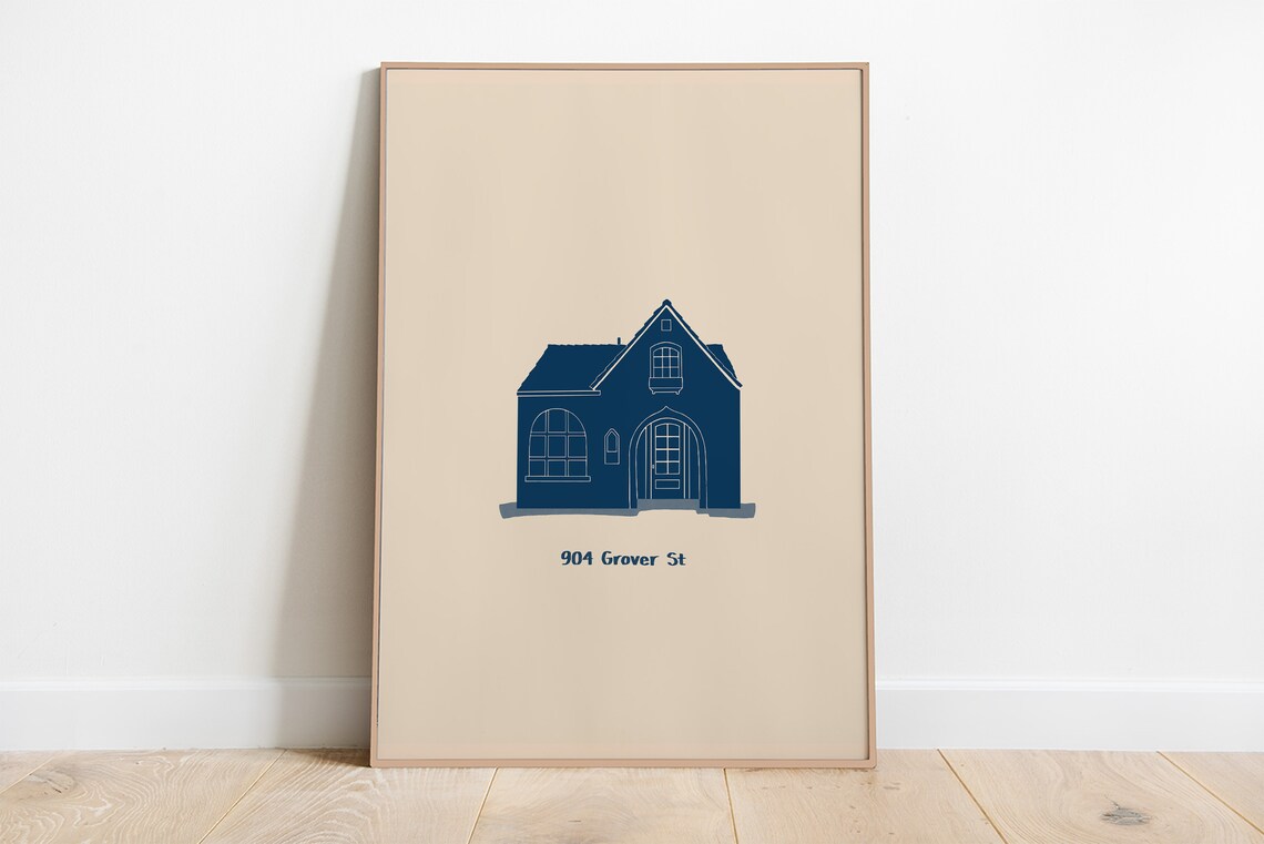 Personalized House Portrait Custom Illustration Art Print