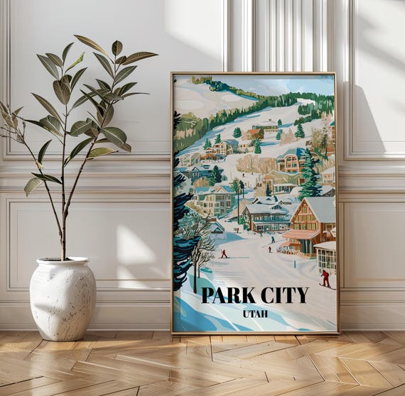 Park City Ski Resort Poster Utah Mountain Landscape Art