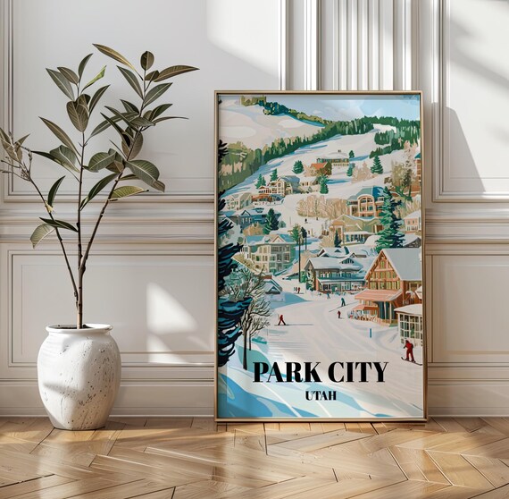 Park City Utah Ski Resort Snow Village Winter Wonderland Poster
