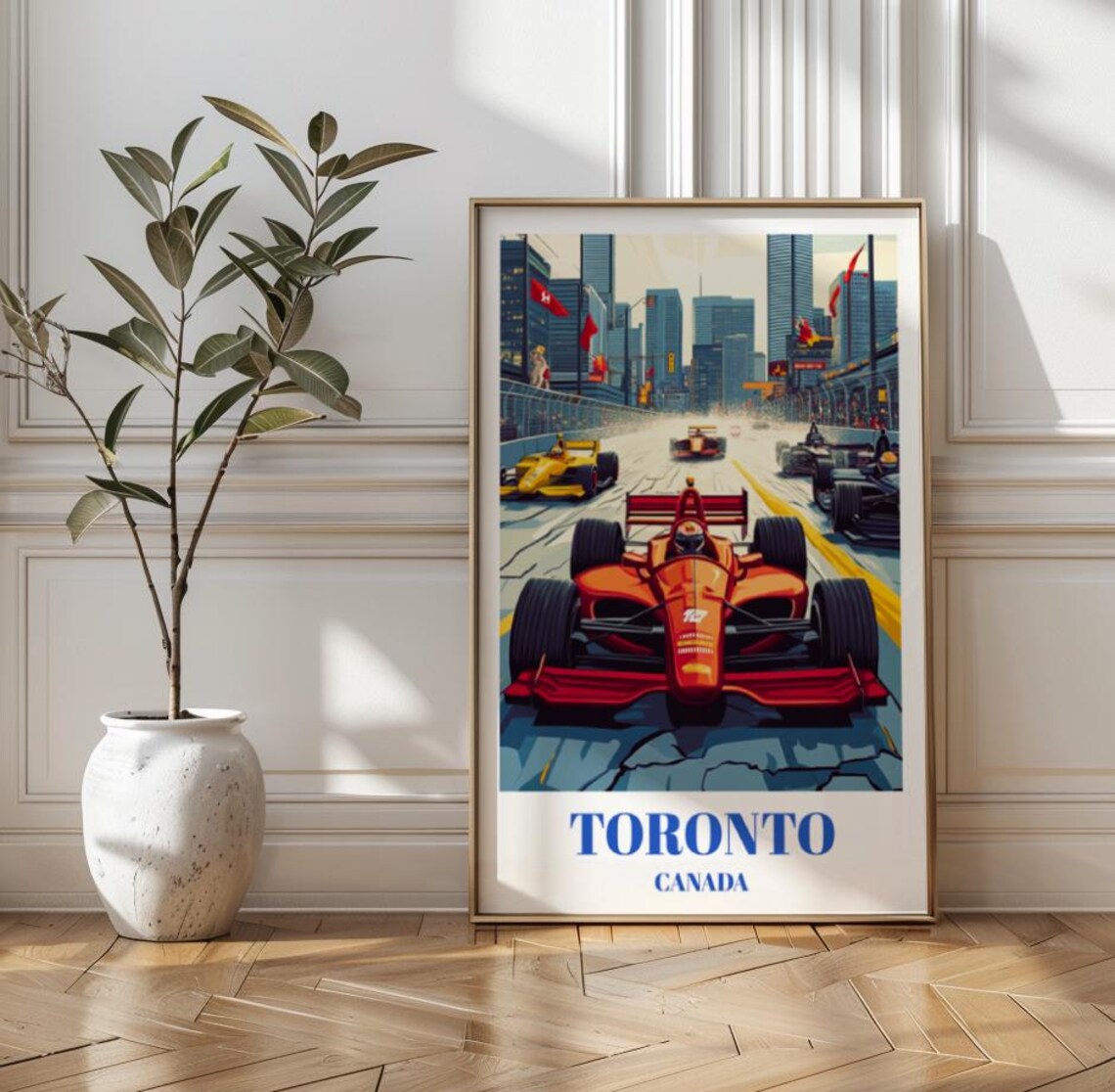 Toronto Canada IndyCar Street Race Vintage Racing Travel Poster