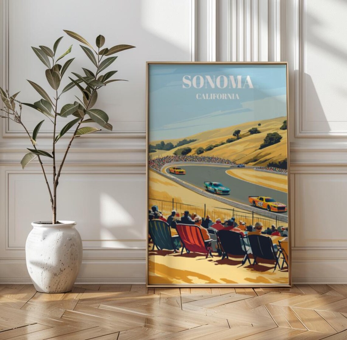Sonoma California Vintage Raceway Motorsport Stock Car Racing Poster