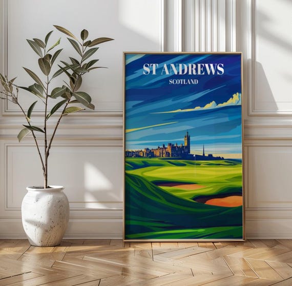 St Andrews Links Scotland Poster Print Historic Golf Course Wall Art