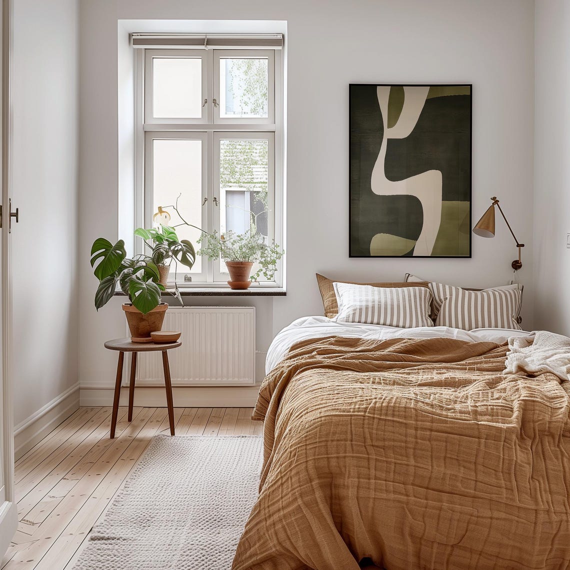 Dark Olive Green Abstract Organic Shapes Mid Century Modern Poster - Image 5