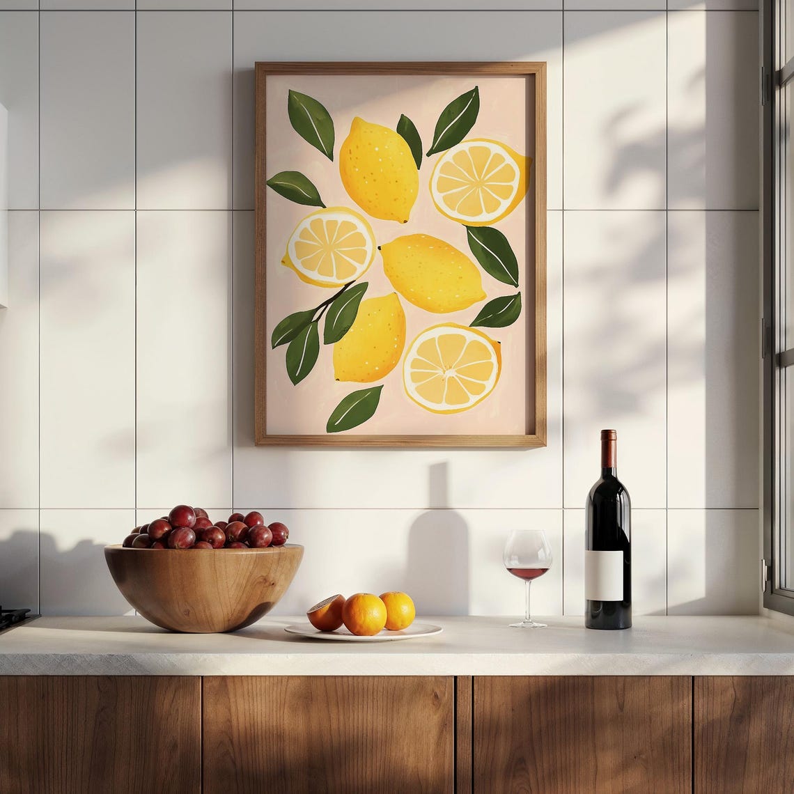 Fresh Lemons and Citrus Slices on Blush Pink Background Poster - Image 5