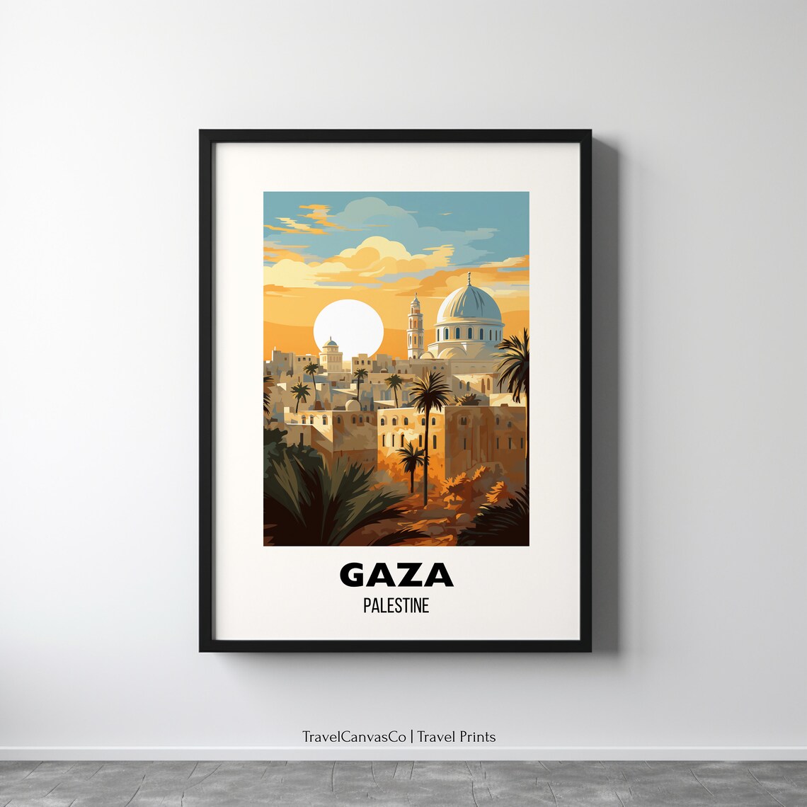 Gaza Travel Poster, Palestine City Art Print