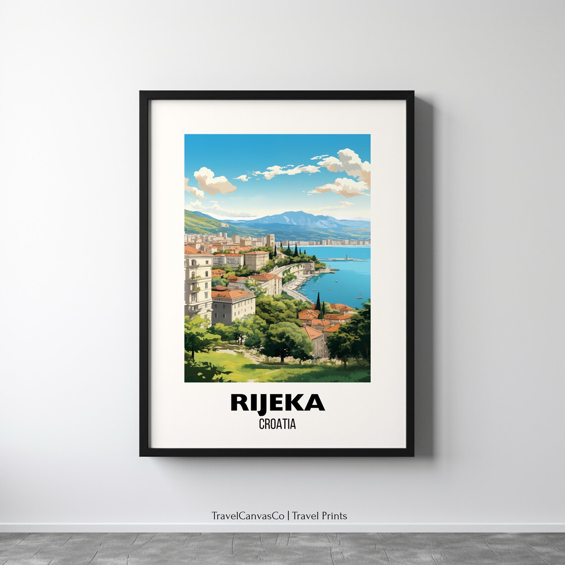 Rijeka Travel Poster Wall Art Rijeka City Print Croatia Travel Gift Croatia Poster Rijeka Gift Wedding Gift Rijeka