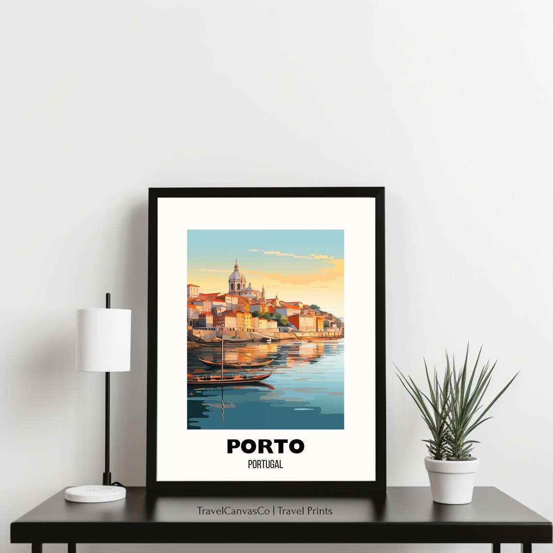 Porto Portugal Douro River Boats Sunset Cityscape Travel Poster - Image 3