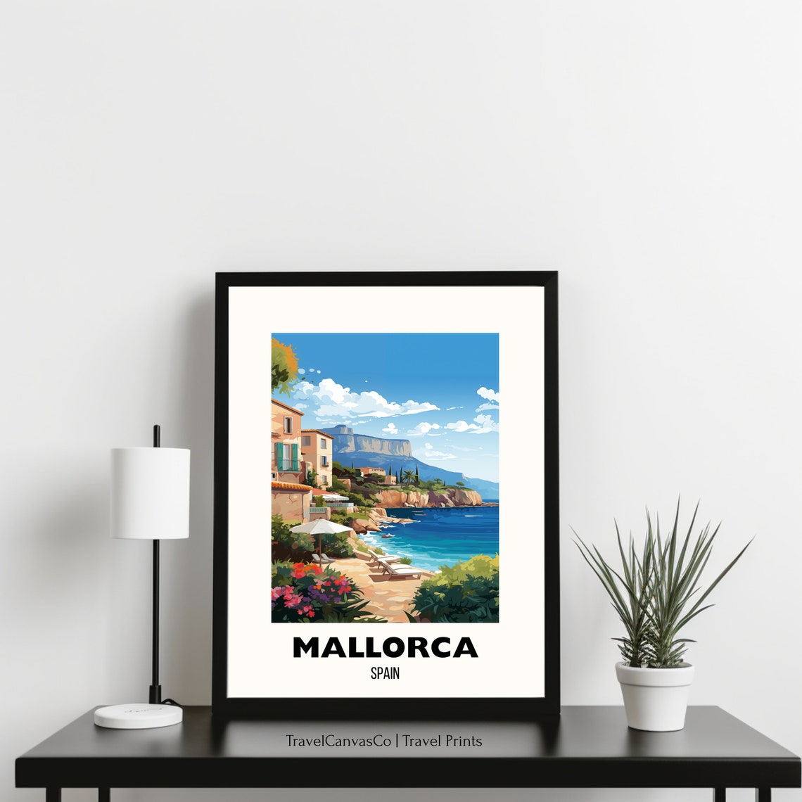 Mallorca Spain Coastal Village Cliffs Beach Vintage Travel Poster - Image 3