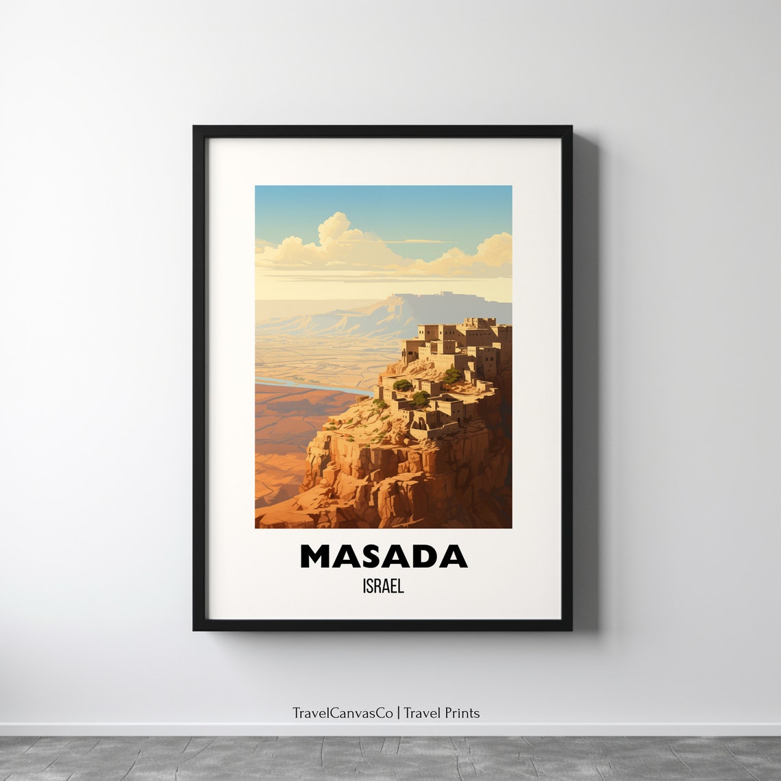 Masada Israel Ancient Desert Fortress Cliff View Travel Poster