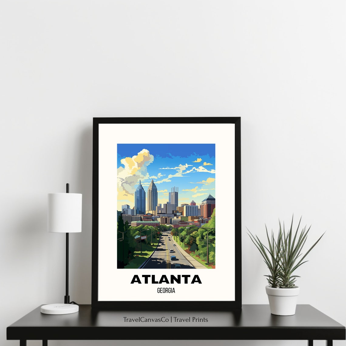 Atlanta Georgia Skyline Highway Sunny Summer Day Travel Poster - Image 3