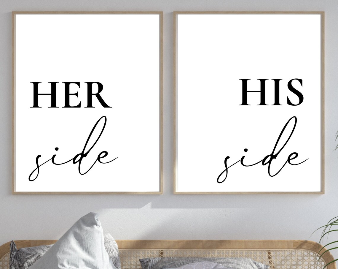 Her Side Bold Serif Script Minimalist Bedroom Sweet Quote Poster - Image 4