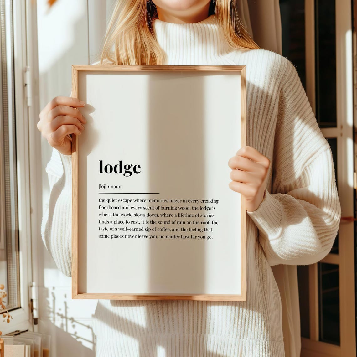 Lodge Definition Dictionary Style Cabin Rustic Minimalist Poster - Image 2
