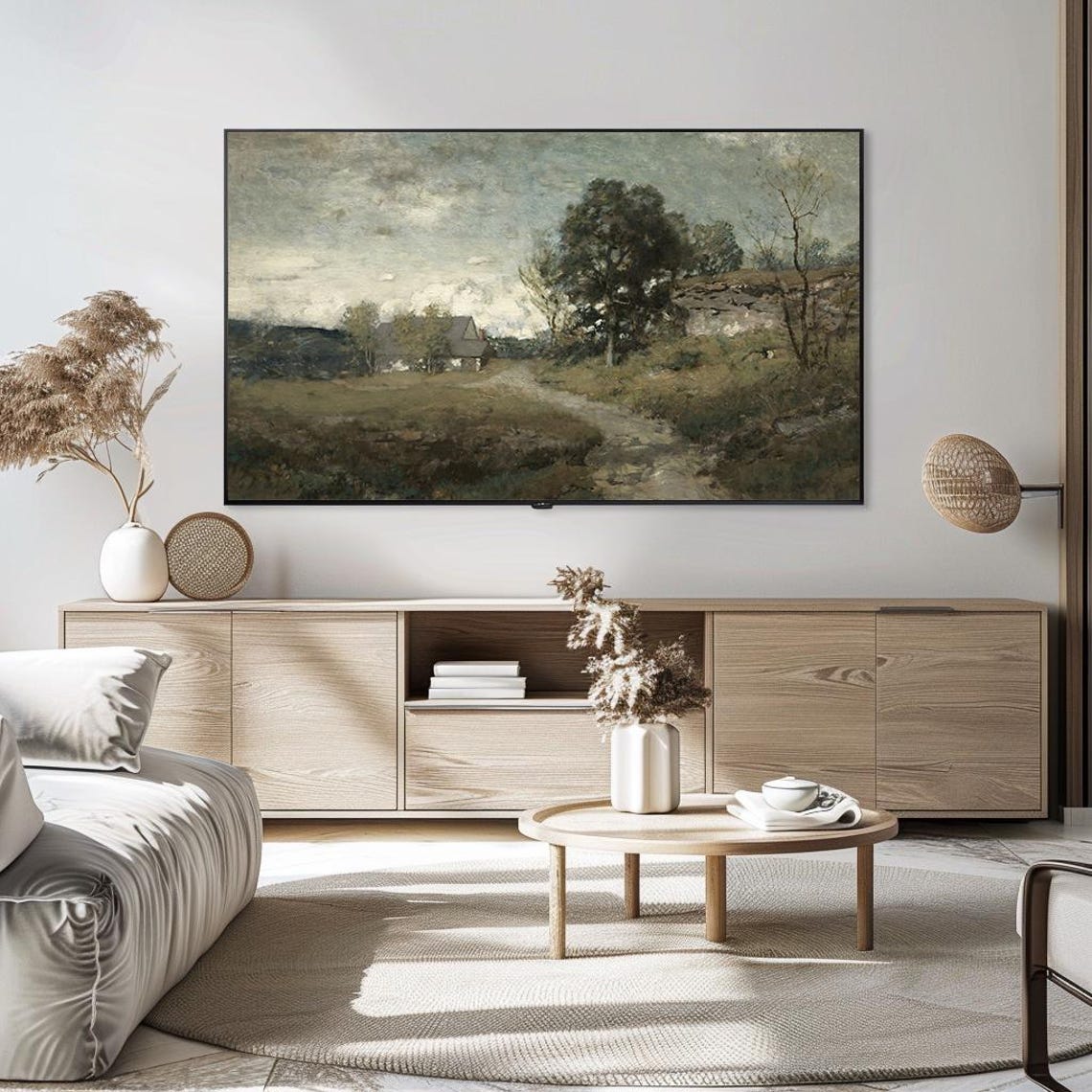 Frame Tv Art Peaceful Rustic Landscape With Cottage And Trees Victorian Style Artwork For Frame Tv Instant Vintage - Image 5