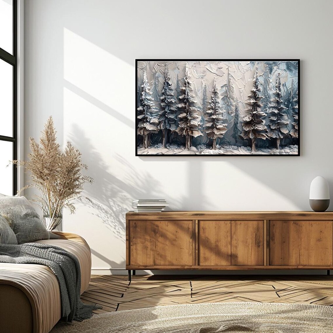 Textured Winter Forest With Snow-Covered Trees - Image 4