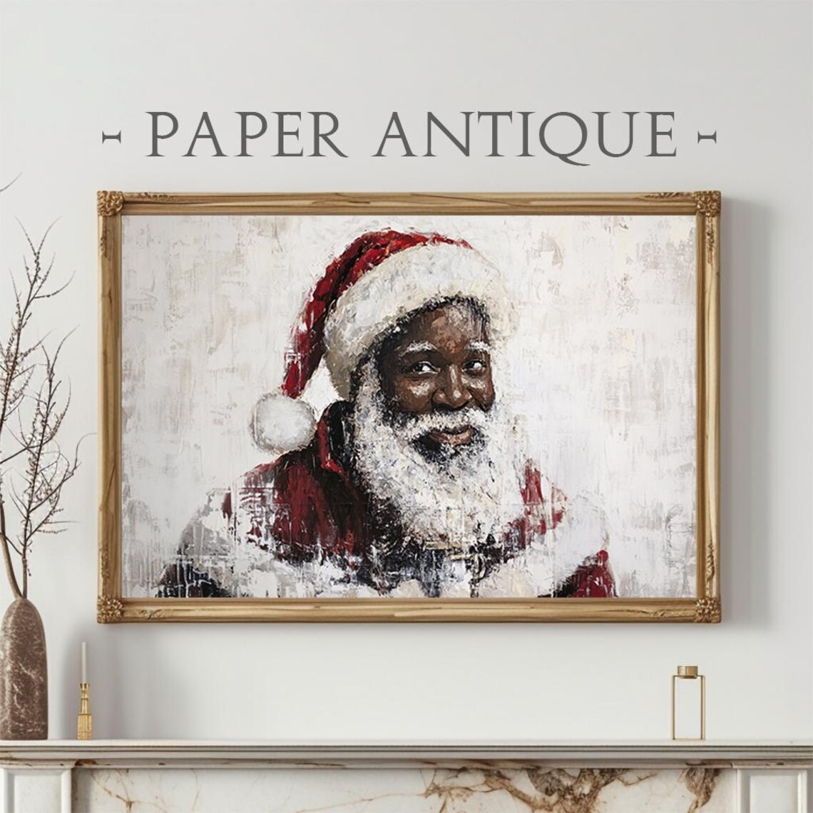 Smiling Santa Claus Portrait Festive Holiday Spirit Painting Poster