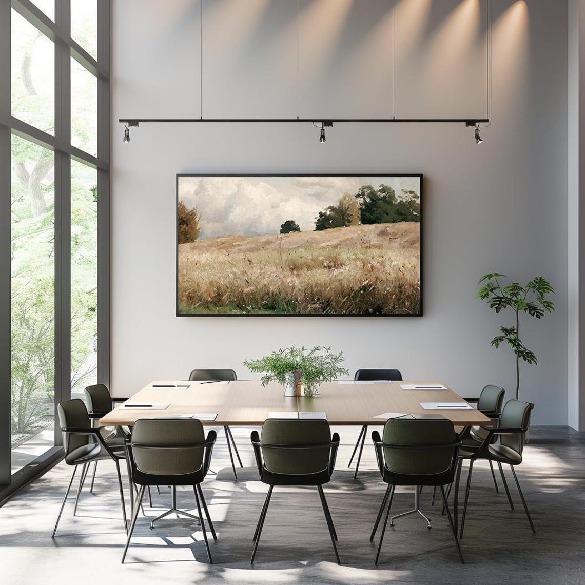 Golden Wheat Field Hillside Vintage Harvest Landscape Art Poster - Image 3