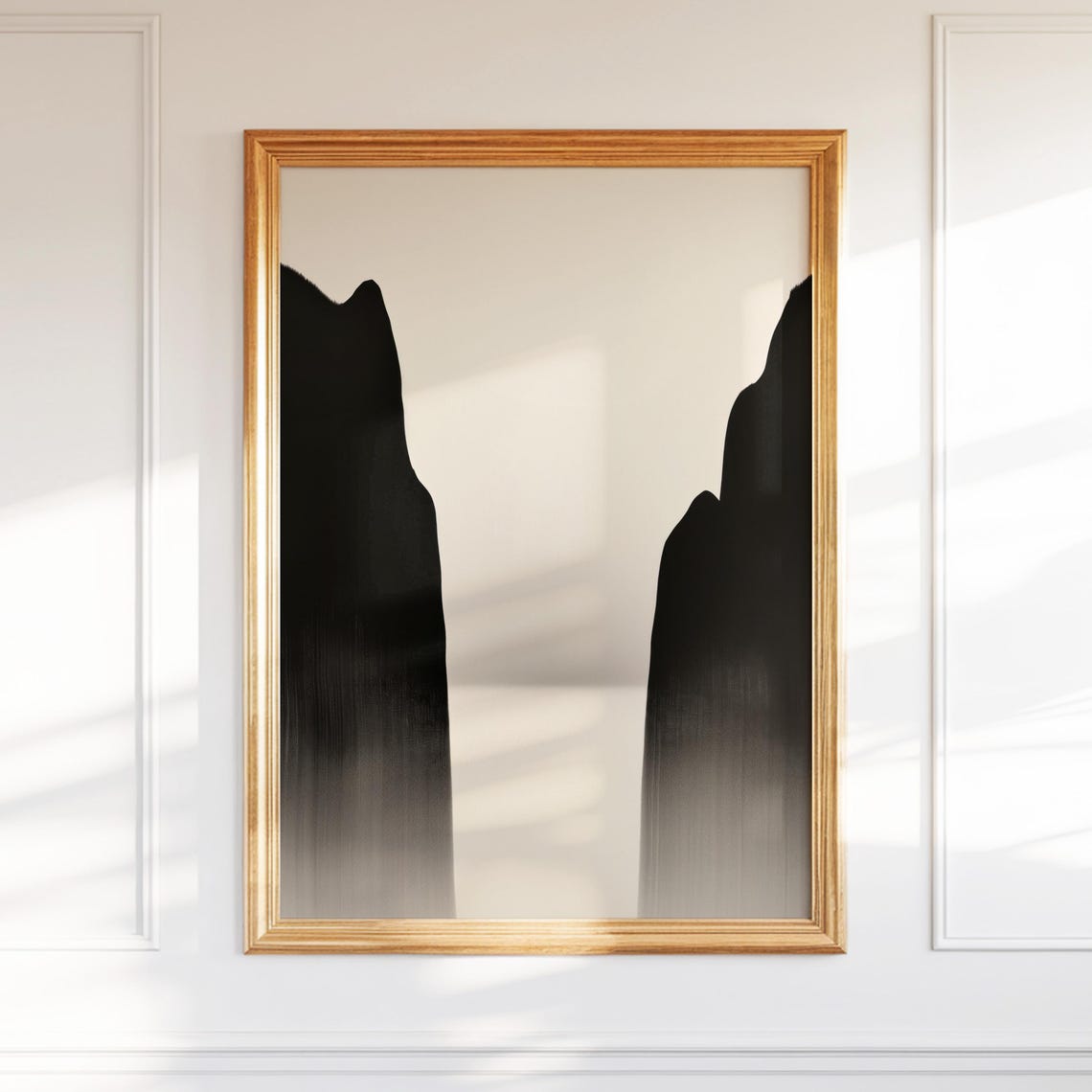 Zen Ink Wall Art Mountain Painting Modern Folk Pictures Landscape Gift Minimalist Home Decor